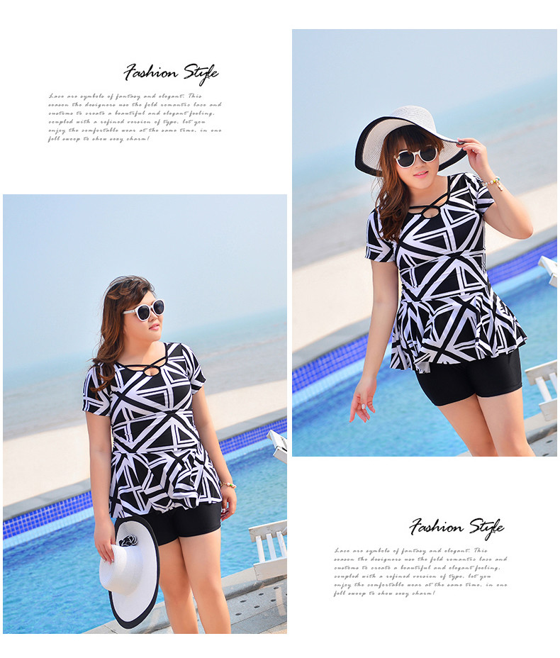 swimwear women bikini Large size swimsuit black dress Beach vacation sexy piece swimsuit fat bikini Increase fertilizer