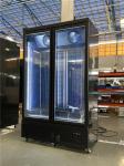 Supermarket 2 Glass Doors Beverage Cooler Equipment Bottom Mount Vertical