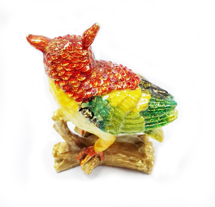 bird metal jewelry box owl bird trinket boxes owl alloy animal trinket jewelry box
