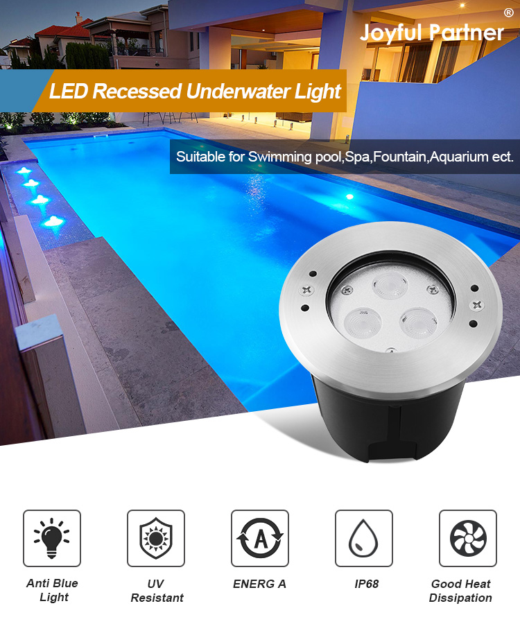 Recessed Fountain Swimming Pool Underwater Light 316 Stainless Steel Rgb Pond Lights