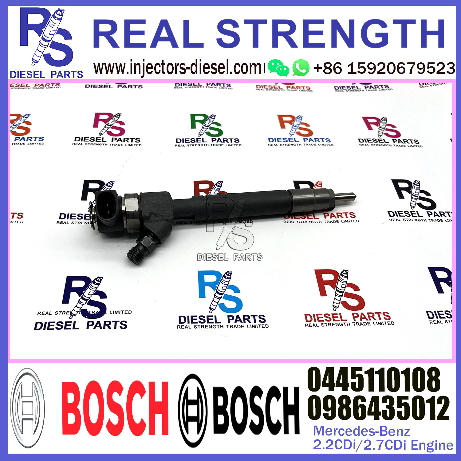 Diesel Fuel Common Rail Injector 0445110108 0986435012 A61107011687 A611070168706 For Mercedes-Benz 2.2CDi/2.7CDi Engine