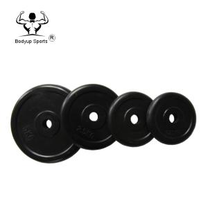 Quality Rubber Coated Fitness Weight Plates Straight Edge For Crossfit Power Training wholesale