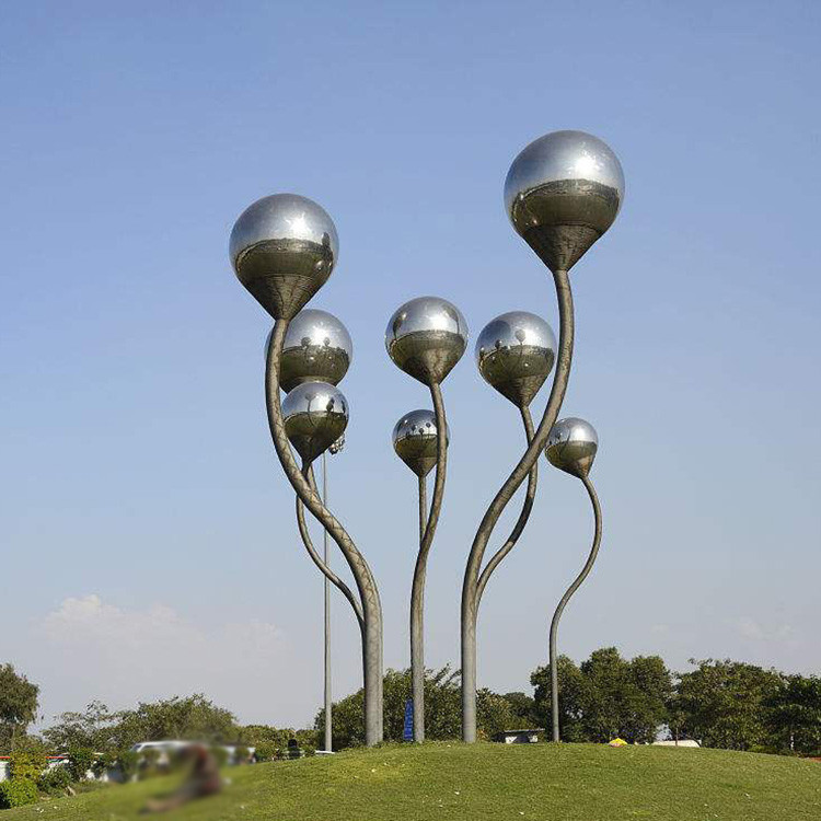 Famous Ball Forest Metal Art Statue Stainless Steel Sculptures For Outdoor