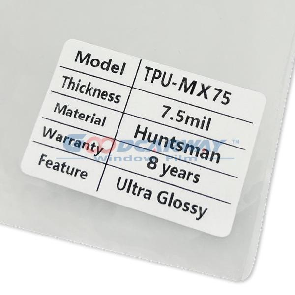 Anti Yellowing 7.5mil Self Healing PPF 8 Years Warranty Paint Protection Film