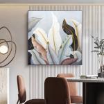 Modern Style Hand Painted Oil Painting Abstract Flower Textured Canvas Painting