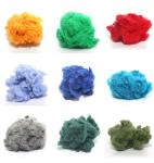 1.2d-90d dope dyed recycled polyester staple fiber made of 100% PET flakes