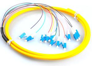Quality LC / UPC Fiber Optic Jumper Cables , G657A Yellow Simplex Fiber Patch Cord wholesale