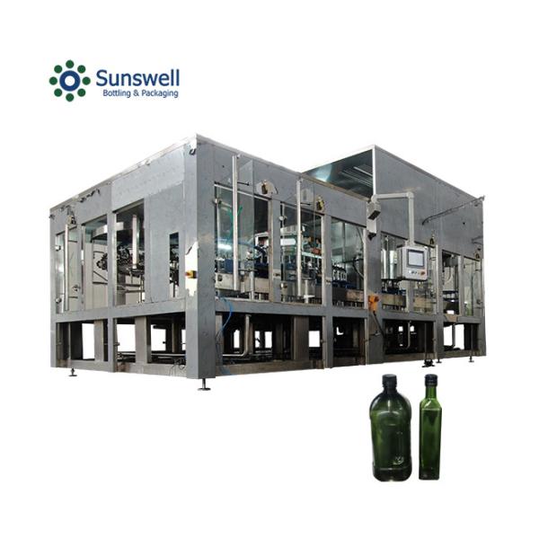 Cheap 4-In-1 Monoblock Rotary Edible Oil Filling Machine  Glass PET Bottle Rinsing Screw Capping for sale