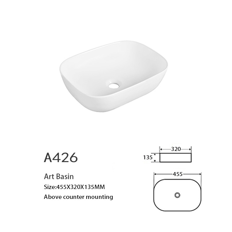 Durability Counter Top Bathroom Sink Highly Resistant Fading Vanity Wash Basin
