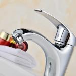 Brass Single Hole Single Handle Basin Mixer Tap in Chrome