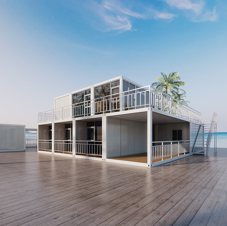 Flexible And Convenient Portable Site Office Container Modular Steel Frame Rock Wool Sandwich Panel Modular House