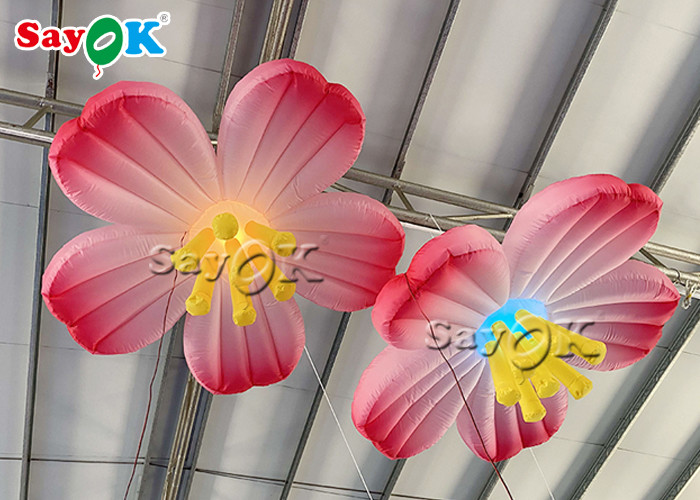 Hanging Decoration Pink Oxford 1.5m Inflatable Led Flower