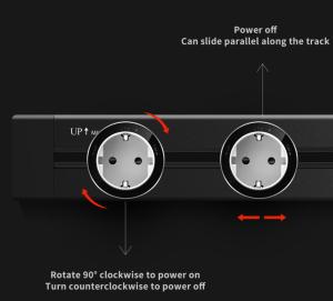 Removable Household Kitchen Rail Track Power Socket Surface Mounted