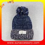 AK17014 Sun Accessory customized wholesale knitted beanie caps and hats with Pom