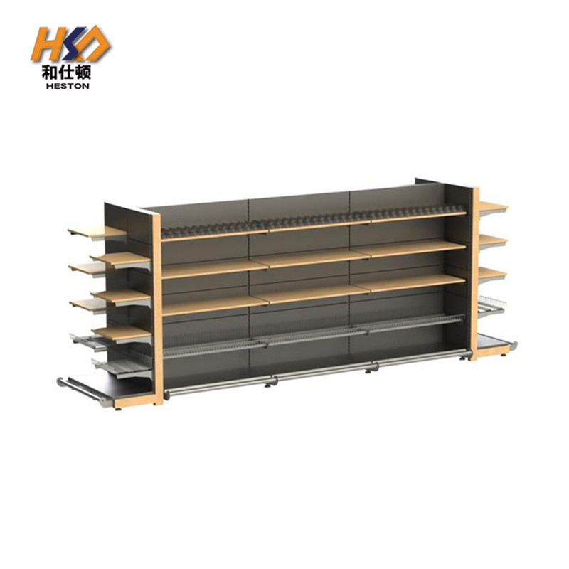 Durable Heavy Duty Double Sides Gondola Supermarket Display Shelf