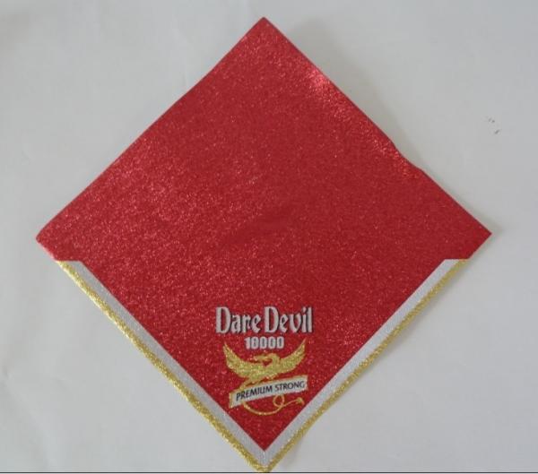 aluminum foil beer neck label custom gold color printed adhesive beer neck