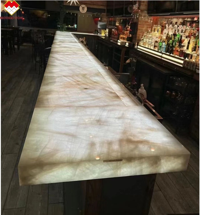 Natural Translucent Ice Age Onyx Marble Slab for Backlit Wall Panel Table Top in Hotels