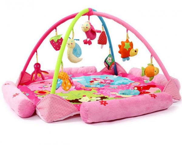Cheap Flower Happy Garden Pink Baby Play Gyms Baby Activity Play Mat for sale