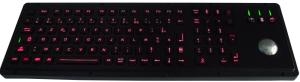 Quality Black Stainless Steel Metal Industrial Keyboard With Trackball Backlight wholesale