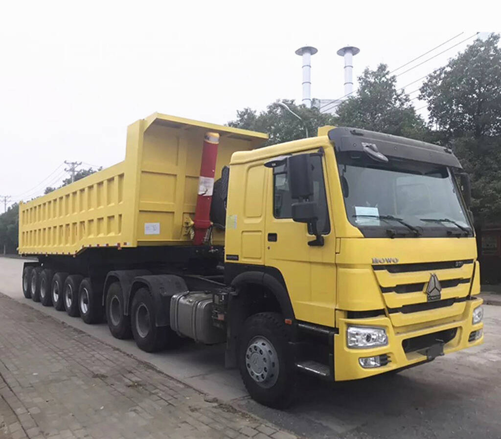 Durable Steel 4 Axles Rear Dump Semi-Trailer with Wabco Brake System