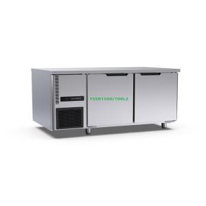 Quality 1500mm 2 Door Table Top Blast Freezer 460l Work Table Refrigerator wholesale