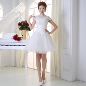 Quality New Spring And Summer Dress Short Paragraph Shoulder Thin Lace Bridal Dresses wholesale