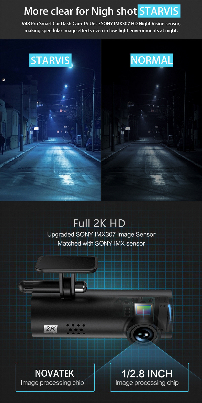 70mai WiFi 2k Full HD Dashboard Mounted Dash Cam Driving Recorder