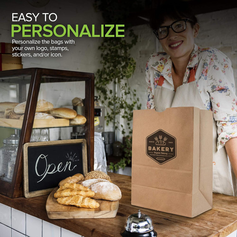 Large Paper Bags Kraft Brown Paper Grocery Bags for Grocery Shopping