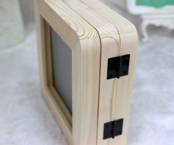 3 Vertical Wooden Photo Frames Solid Wooden Baby Hand And Footprint Keepsake Kit