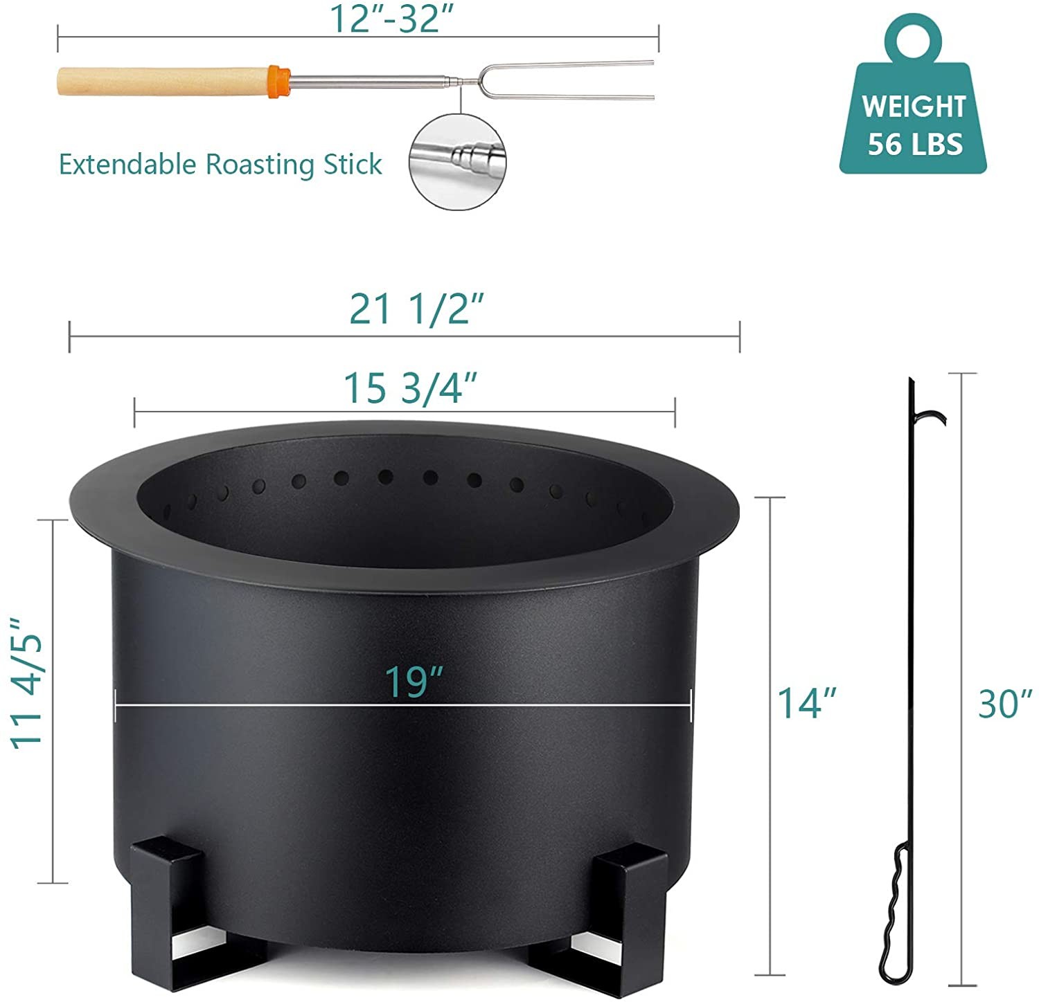 Smoke Free Wood Burning Fire Pit