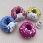 1/2.3NM 55% Cotton 45% Polyester Sequin Yarn Crochet Paillette Yarn For Bag