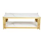 Modern Stainless Steel Marble Hotel Lobby Square Coffee Table