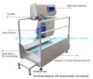 Quality Passage Boot Sole Washer , Sole Cleaning Machine For Entrance Unit In Food Workshop wholesale