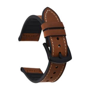 Quality Double Color Italian Leather Watch Band 22mm / 24mm Width wholesale