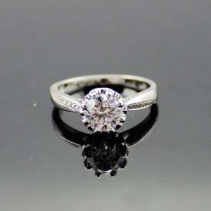 Quality Sterling Silver Brilliant Cubic Zirocnia Engagement Ring (F02) wholesale
