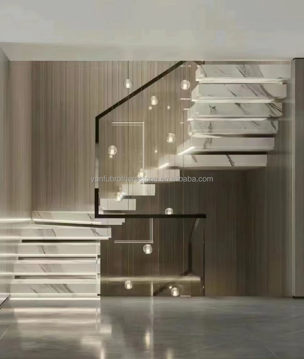 Customized Cut-to-Size Sintered Stone Stairs for Luxury Modern Design in Various Colors