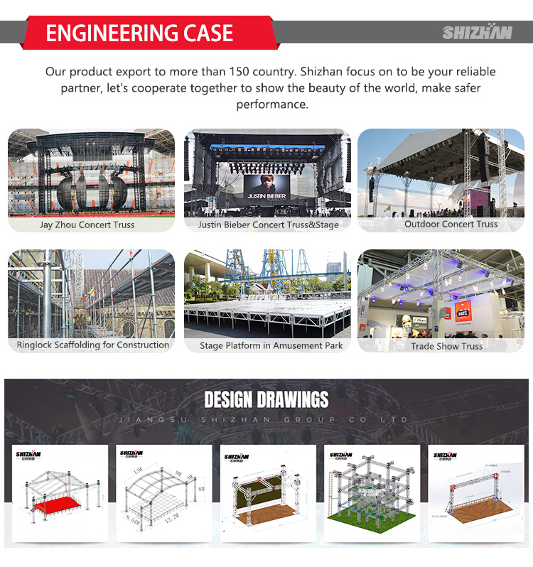 Outdoor Stage Lighting Aluminum Top Roof Line Array Truss Display System