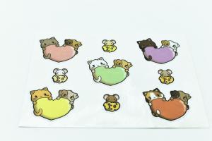 Quality Single Sided animal Removable Glue PVC Vinyl Stickers wholesale