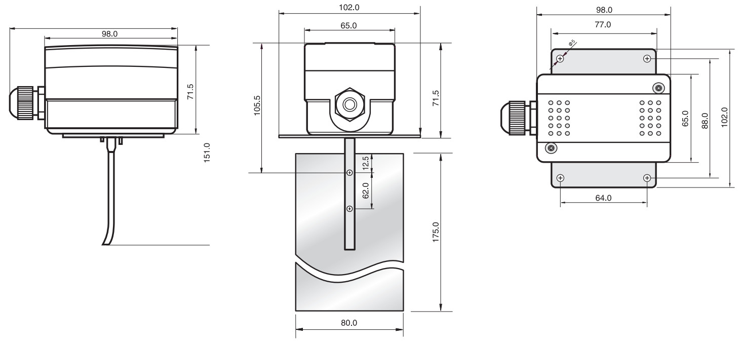 Air And Non Aggressive Gases Airflow Switch White