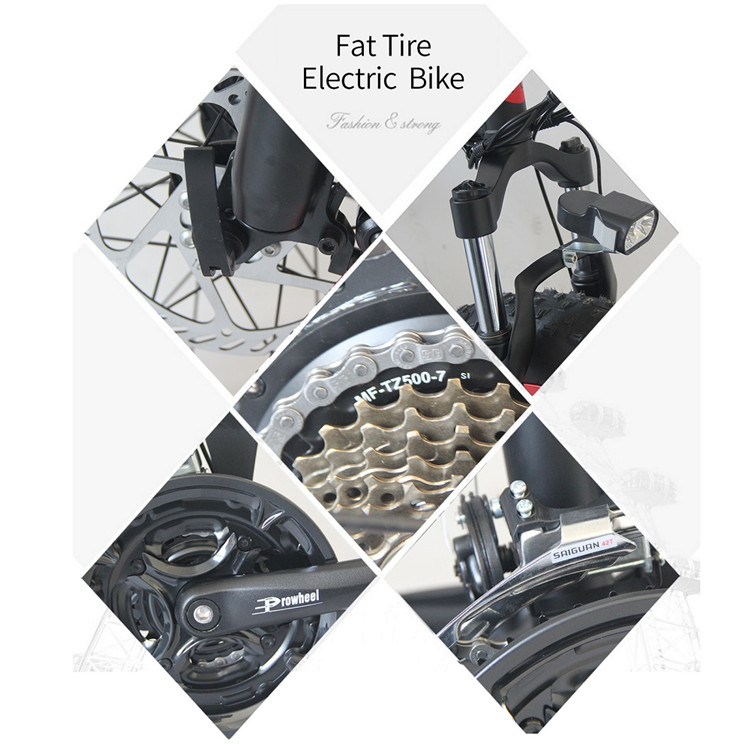 48v Ebike Fat 26 Aluminum Alloy Frame 1000W Brushless Geared