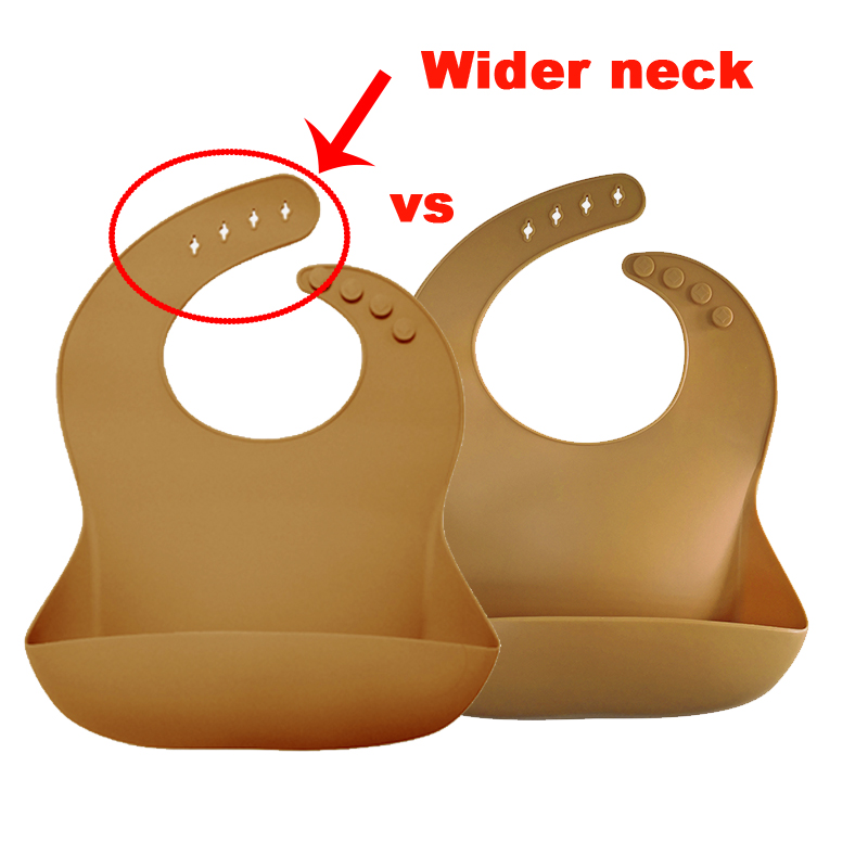 Antibacterial Toddler silicone scoop bib Waterproof Feeding Bibs With Crumb Catcher