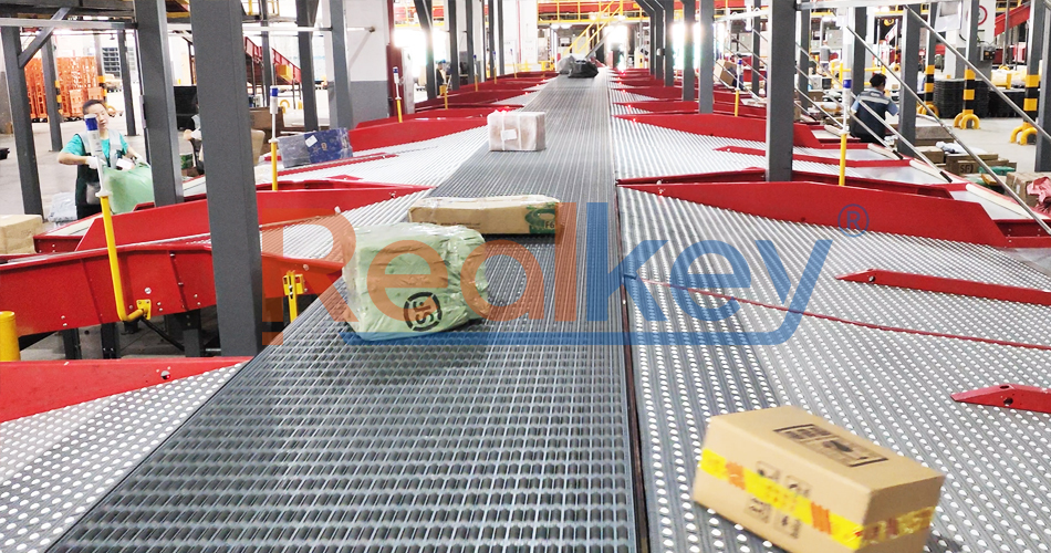 RKCONV Modular Belt Conveyor System in industrial operation