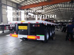 Quality 70t Flat Bed Semi Trailer 4 Axles White wholesale