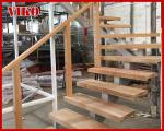 Steel Cable Stair VK93SC Treed Beech WoodenHandrail Carbon Powder-coate