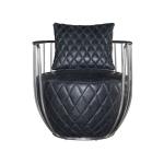 Distressed Vintage Caged Aviator Leather Chair Office Bar