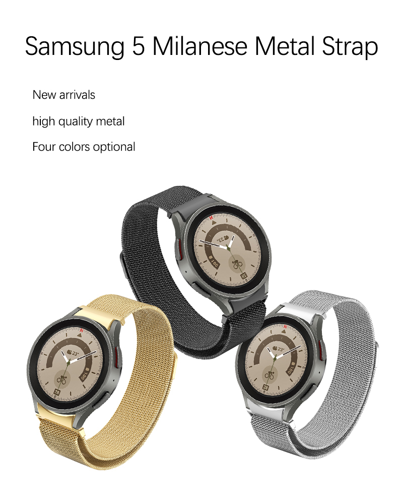 50G Milanese Loop Stainless Steel Smartwatch Bands for Samsung Galaxy Watch 5 44mm 40mm