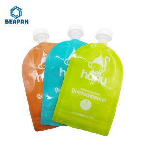 Quality Sauce Yogurt Pureed Food Stand Up Reusable Spout Pouches wholesale