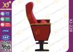Floor Mounted Leg Commercial Theater Seating Chairs With Wood Armrest Plywood
