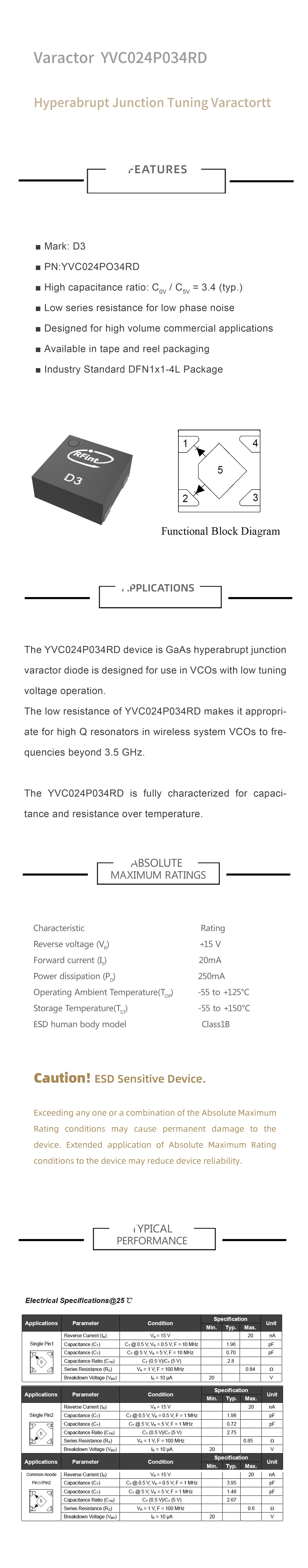 High Capacitance Varactor Diode Tuning Circuits Variable Capacitance Diode