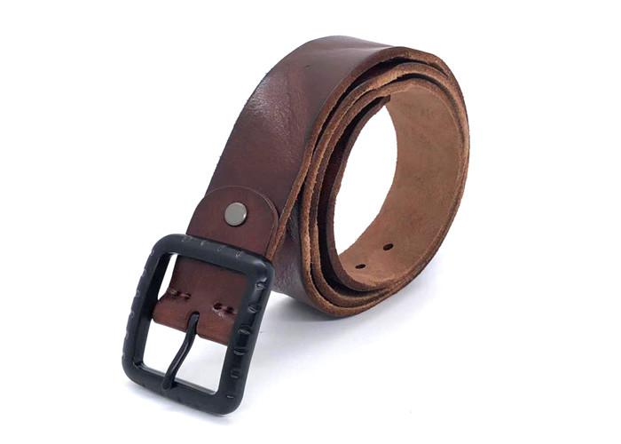Male Leather Causal Dress Belt With Classic Single Prong Buckle